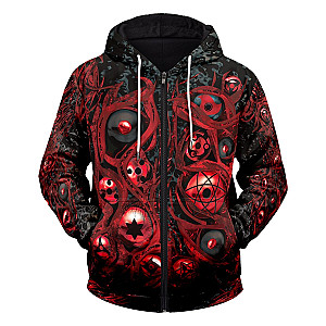 Naruto Hoodies - Sharingan Eyes Unisex Zipped Hoodie FH0709