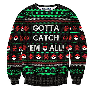 Pokemon Sweaters - Gotta Catch Em All Unisex Wool Sweater FH0709