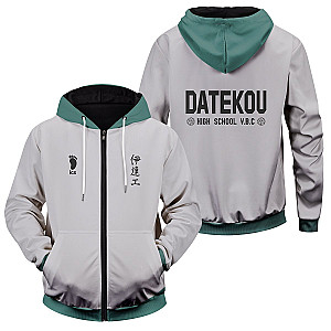 Haikyuu Hoodies - Haikyuu Datekou Unisex Zipped Hoodie FH0709