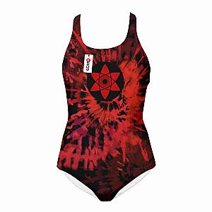 Sasuke Uchiha Mangekyo Sharingan Swimsuit Custom Anime Swimwear Tie Dye Style OT2102