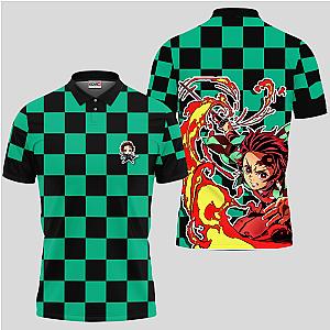 Tanjiro Sun Breathing Polo Shirts Kimetsu Custom Anime OT2102