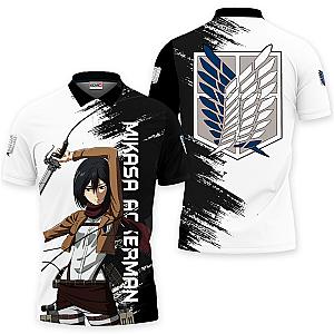 Mikasa Ackerman Polo Shirts Attack On Titan Custom Anime OT2102