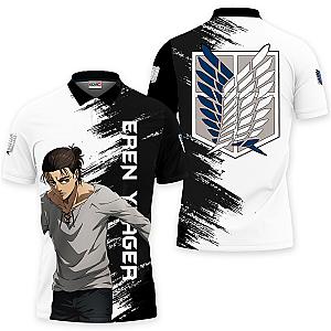 Eren Yeager Polo Shirts Attack On Titan Custom Anime OT2102