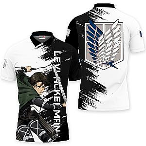 Levi Ackerman Polo Shirts Attack On Titan Custom Anime OT2102