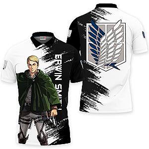 Erwin Smith Polo Shirts Attack On Titan Custom Anime OT2102