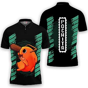 Pochita Polo Shirts Chainsaw Man Custom Anime OT2102