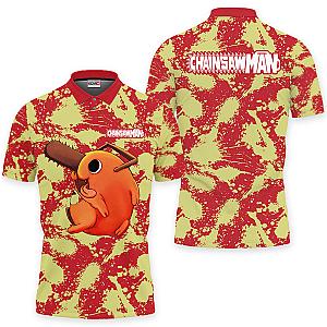 Pochita Polo Shirts Custom Chainsaw Man Anime OT2102