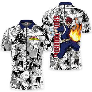 Shoto Todoroki Polo Shirts My Hero Academia Custom Manga Anime OT2102