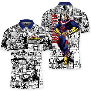 All Might Polo Shirts My Hero Academia Custom Manga Anime OT2102