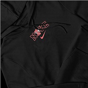 Stitch X Swoosh Embroidered Hoodie / Sweatshirt (Pink)