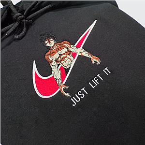 Baki The Grappler Hanma X Just Lift It Embroidered Anime Hoodie CK3012