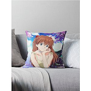 Asuka Langley Soryu - Cherry Tree - Neon Genesis Evangelion Throw Pillow