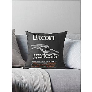 Bitcoin Genesis Block Celebration - dark version  Throw Pillow