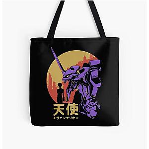 Neon Genesis Evangelion Retro Vintage All Over Print Tote Bag