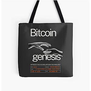 Bitcoin Genesis Block Celebration - dark version  All Over Print Tote Bag