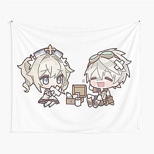 Genshin Impact Chibi Barbara and Bennett  Tapestry