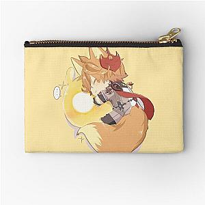 Genshin Impact Kawaii Sleepy Fox Childe and Zhongli Seelie Zipper Pouch