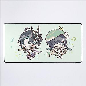 Genshin Impact Chibi Venti and Xiao Desk Mat