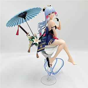 25cm Kamisato Ayaka Sitting Genshin Impact Anime Figure Toys