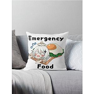 Genshin Impact - Paimon Emergency Food W Text  Throw Pillow