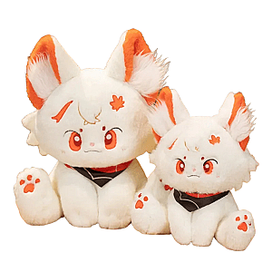 32-44cm White Kaedehara Kazuha Cat Genshin Impact Cartoon Soft Stuffed Animal Plush