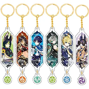 Genshin Impact Game Characters Cosplay Accessories Cute Bag Pendant Keychains