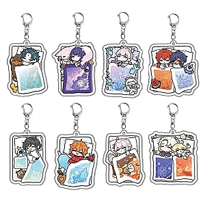 Genshin Impact Game Characters Sleeping Keychain