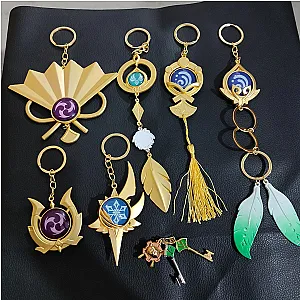 Game Genshin Impact Wanderer Vision Of God Luminous Feather Pendant Keyring