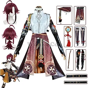 Genshin Impact Shikanoin Heizou Cosplay Costume Wig Full Set with Accessories