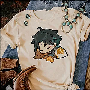 Genshin Impact Cartoon Cute Sleeping Characters T-shirts