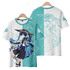 Hot Genshin Impact Wanderer Anime Games Graphic T-shirt