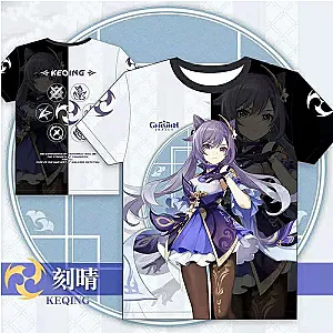 Genshin Impact 3D Print Game Girls Keqing Xiao Oversized T Shirt