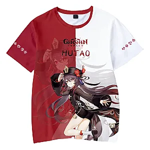 Genshin Impact Anime Game Girls Hutao Klee 3D Print Streetwear T Shirt