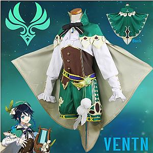 Genshin Impact Venti Barbatos Cosplay Uniform Wig Costume