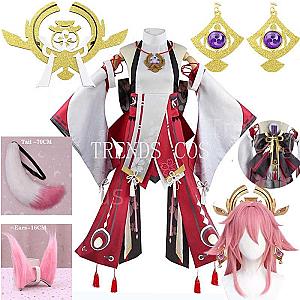 Genshin Impact Yae Miko Cosplay Costume Game Suit