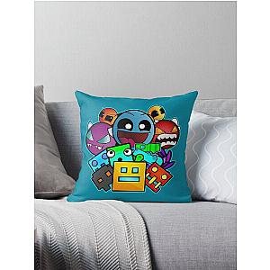 Geometry Dash Old School Gaming Throw Pillow