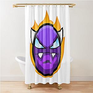 Purple Geometry Dash Fire Shower Curtain