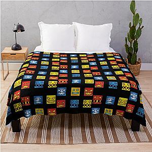 Geometry Dash Icon Face Throw Blanket