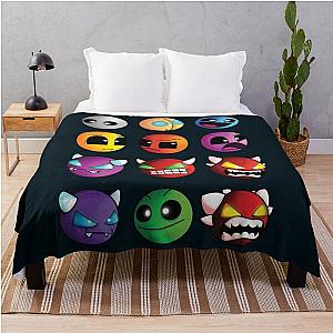 Geometry Dash difficulty Demon Face Throw Blanket