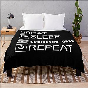 Eat Sleep Geometry Dash Repeat Throw Blanket