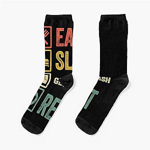 Funny geometry dash retro vintage Socks