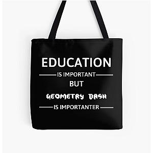 Education Is Important But Geometry Dash Is Important All Over Print Tote Bag