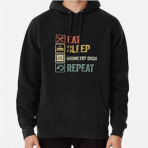 Funny eat sleep geometry dash repeat retro vintage hoodie
