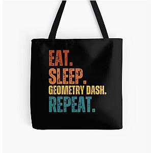 Eat sleep and geometry dash repeat tote bag.