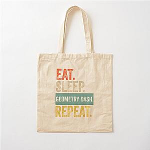 Eat sleep geometry dash vintage Cotton tote bag