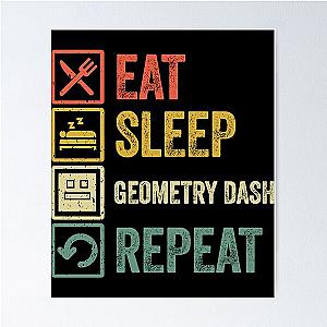 Funny eat sleep Geometry Poster