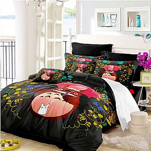 Black Style Anime Totoro Bedding Set