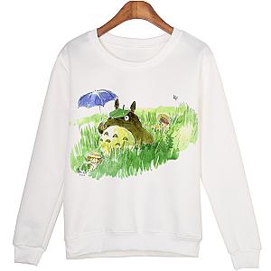 Totoro With Leaf And Totoro With  Umbrella Sweatshirts