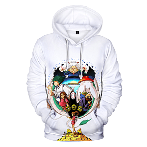 Studio Ghibli 3D White Hoodie