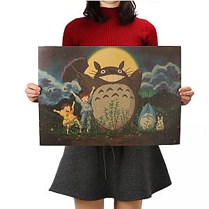 Vintage Cartoon Anime Totoro Poster